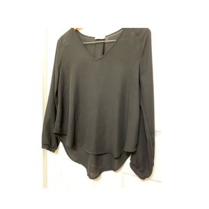 BLUSH Sheer Black Top for Women